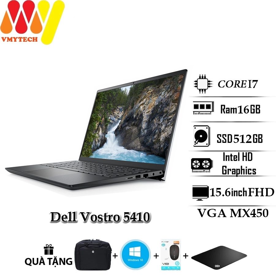 Laptop Dell Vostro 5410, Dell V5410 Core i7-11th, Ram 16GB, SSD 512GB, VGA MX450, màn 14inch Full HD