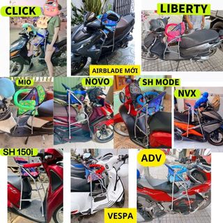 Ghế ngồi xe máy cho bé combo 3 món ( Ghế + gối + Mũ bảo vệ Mumguard)