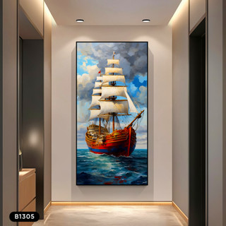 Tranh Thuận Buồm Khổ Dọc, Tranh Treo Tường Decor-Tranh Trang Trí Phòng Khách Kích Thước Từ 60*120cm