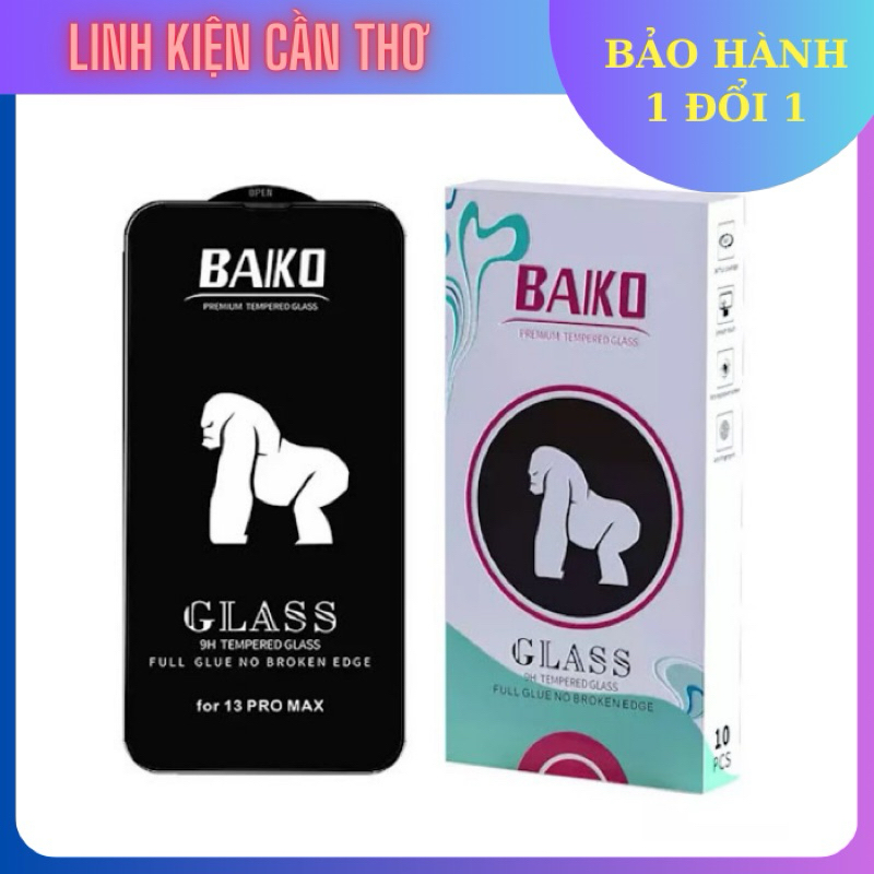 Kính cường lực iphone hãng Baiko full màn hình iphone x,xsm,11,12,13,14pm,15pm