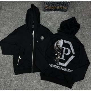 Áo Zip Philip Plein Hoodie Đính Đá Hàng Quảng Châu L1 Form Rộng - Áo Hoodie Zip Philipp Plein Phong Cách