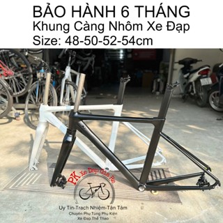 Khung xe đạp Road - Touring cao cấp, Sườn nhôm xe đạp Đua không mối hàn dây cáp đi âm khung, Khung càng nhôm xe đạp