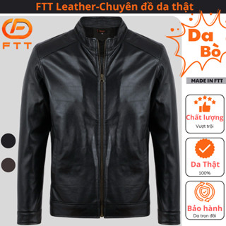 Áo khoác da nam cam kết da thật 100% FTT Leather chất liệu da bò và da cừu cao cấp AD201C