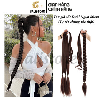 Tóc giả thắt bính 80cm tết Đuôi Ngựa, Bện giả (Tự tết chung tóc thật) 3 chùm dài đẹp WIGSIN CAO CẤP chịu nhiệt Galistore