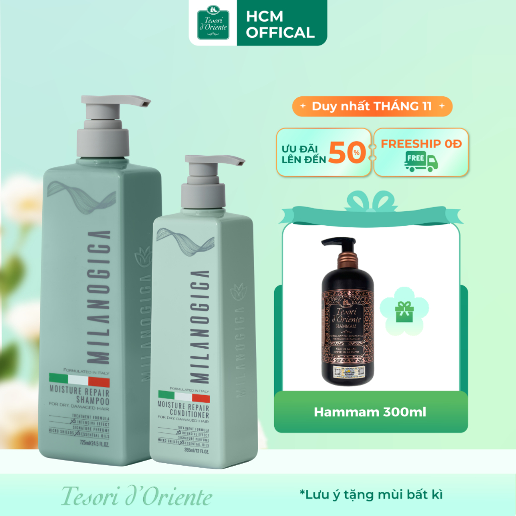 Combo Dầu Gội 725ml & Dầu Xả 355ml hương nước hoa Milanogica
