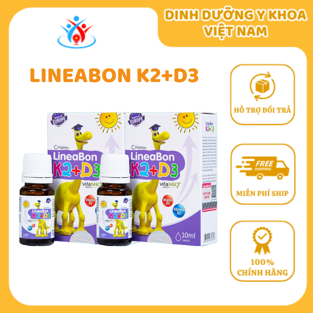 LineaBon D3K2 Bảo Vệ Sức Khoẻ dạng chai nhỏ giọt và dạng chai xịt
