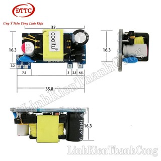 Mạch Nguồn AC-DC Mini 220V-12V 1A