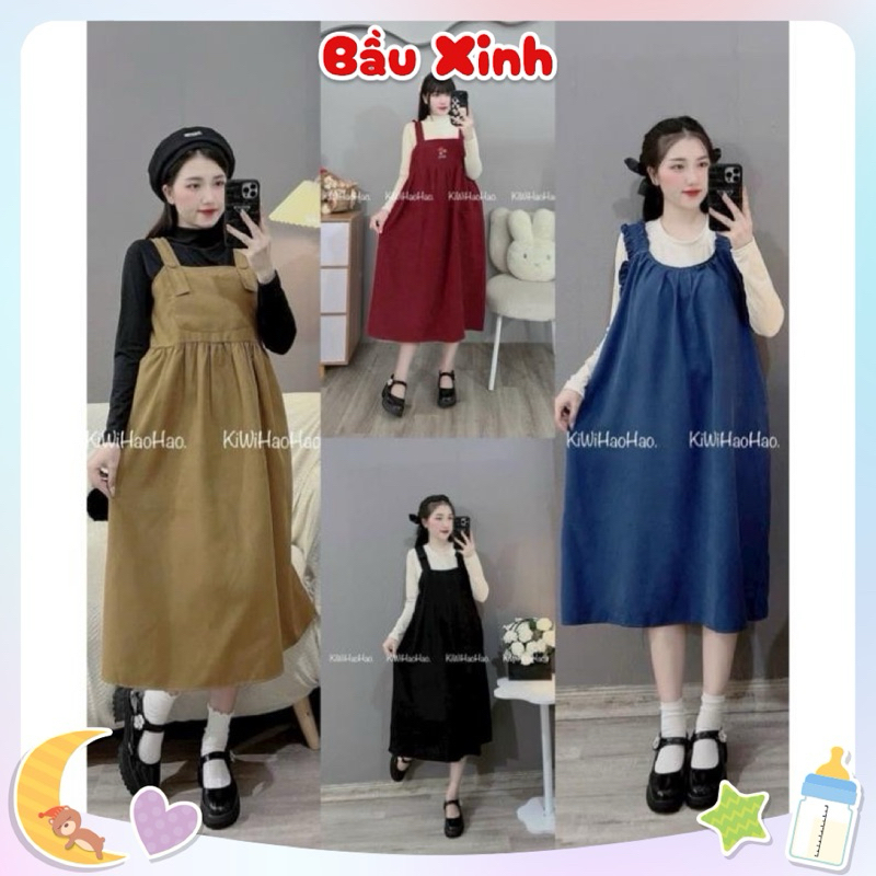  Yếm Bầu Nhung Công Sở - Hot 2025 - Yếm Bầu Thu Đông  Váy Bầu Thu Đông Công Sở - Mới Về Siêu Xinh 