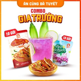  Combo GIA TRƯỞNGG-10 nho hoá thạch +10 cá cơm Đồ Ăn Vặt SNACK ĂN CÙNG BÀ TUYẾT Đồ ăn vặt Việt Nam 