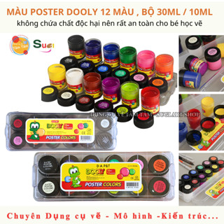 Bộ Màu Poster Dooly 12 màu x 30ml , Bộ màu nước Dooly hộp lớn