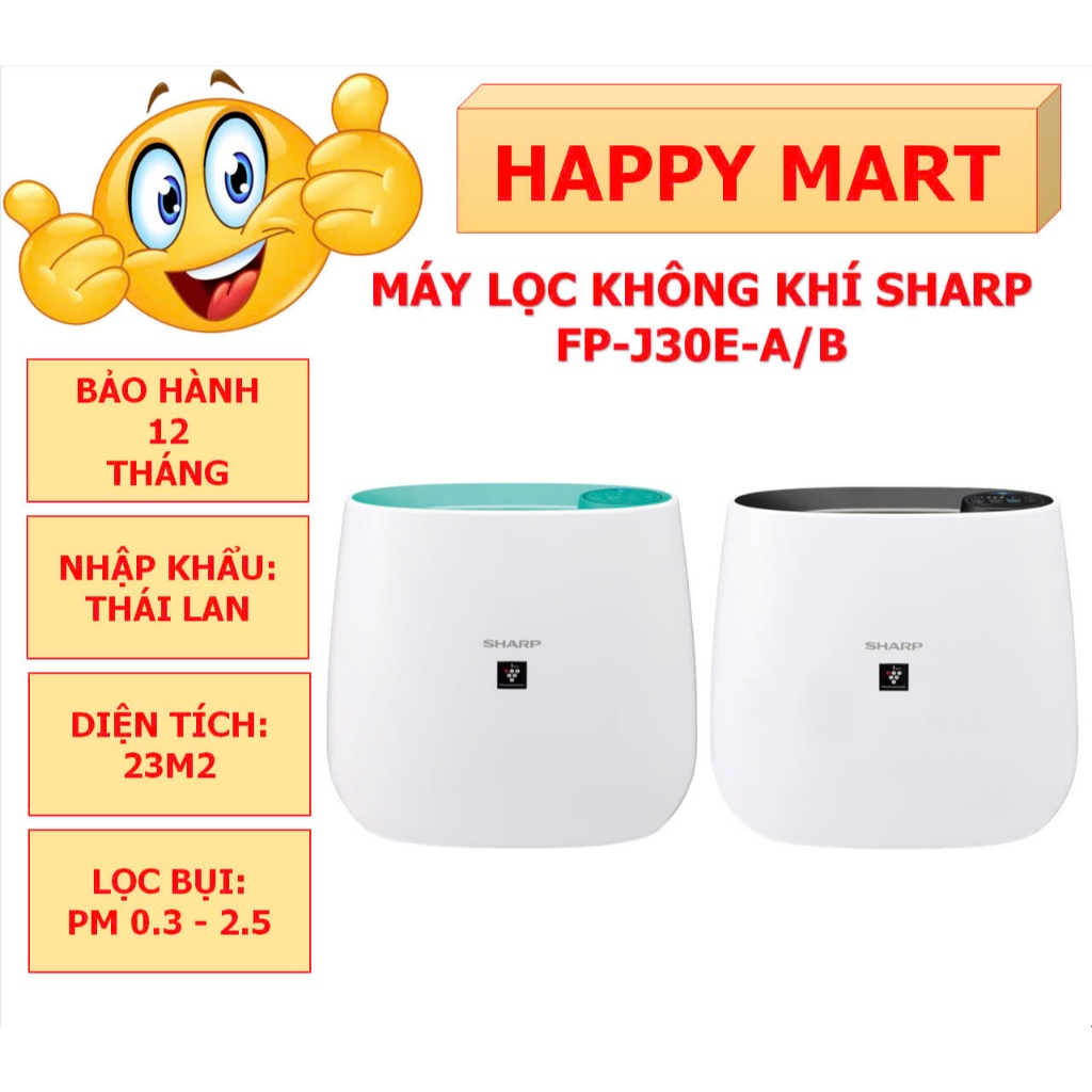 Máy lọc không khí Sharp FP-J30E-B, FP-J30E-A diện tích 23m2, nhập Thái Lan, bảo hành 12 tháng tại nh