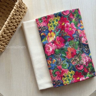 Vải linen tưng hoạ tiết HOA HỒNG mềm mịn, thoáng mát, thấm hút tốt - Nhà Vải Linen