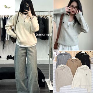 Áo Len Swetet Cổ Lọ Kéo Khoá From Rộng Tay Dài  Phối Ngựa Thêu Nổi Chất Len Gân Dễ Phối Đồ Hàng Qccc Siêu Xinh Orangeclo