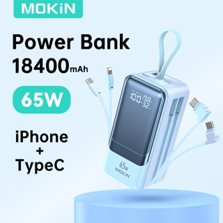  cục sạc dự phòng 18400mAh Mokin chính hãng Power bank PD 65W 3.0 pin cục sạc dựng phòng Hai Đầu Dây TypeC & IP 