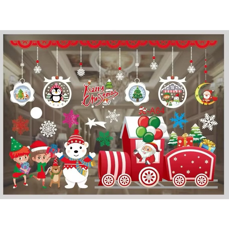 Decal dán kính Noel
