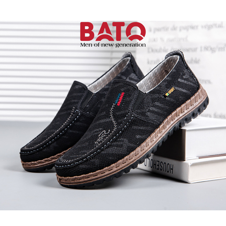 Giày Lười Vải Nam, Thoáng Khí, Đế Mềm, Chống Trơn Trượt G200
