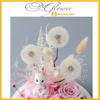 Hoa bồ công anh size 4-4,5cm, hoa khô deco trang trí nhà cửa (1 cành 1 bông)