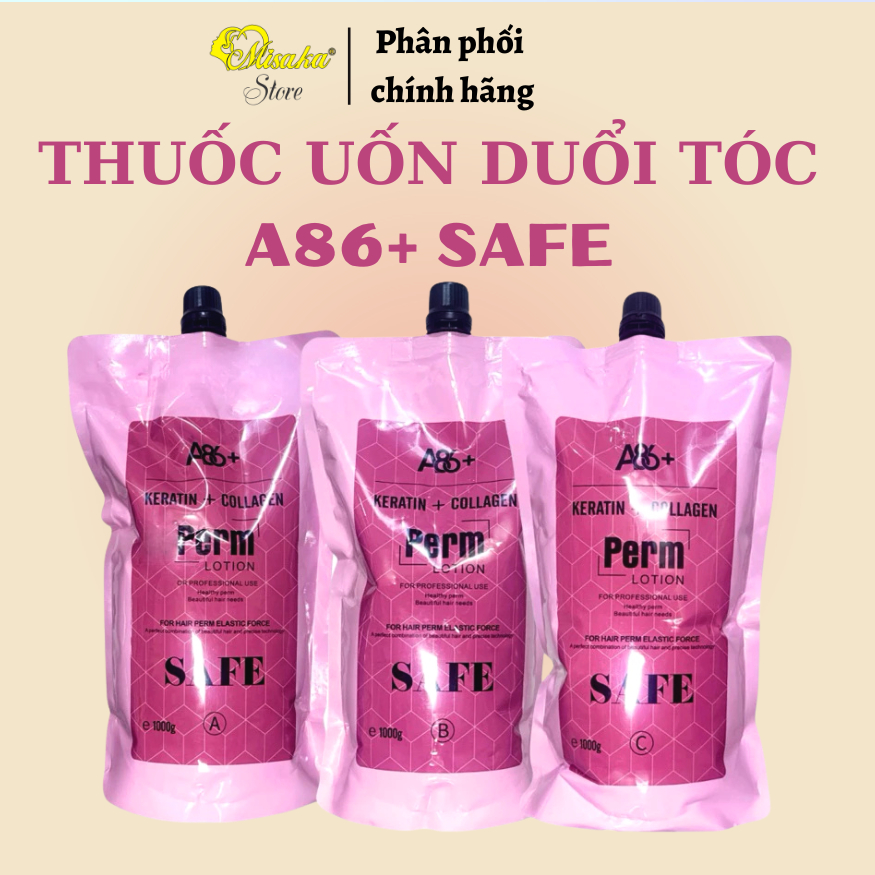 THUỐC UỐN DUỔI TÓC A86 Safe Hồng 1000 ML