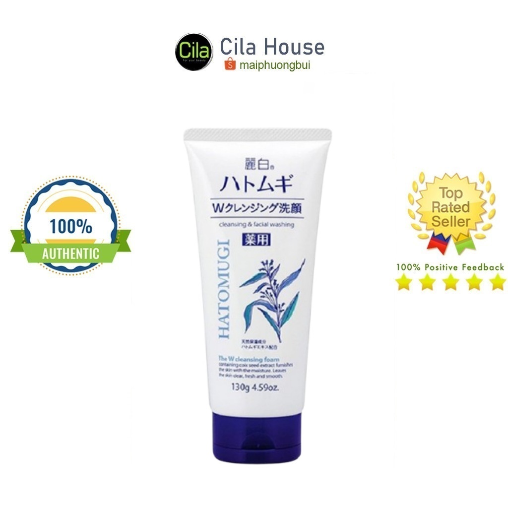 Sữa Rửa Mặt Ý Dĩ Dưỡng Ẩm Trắng Da Hatomugi Cleansing Facial Foam Nhật Bản - Cila House