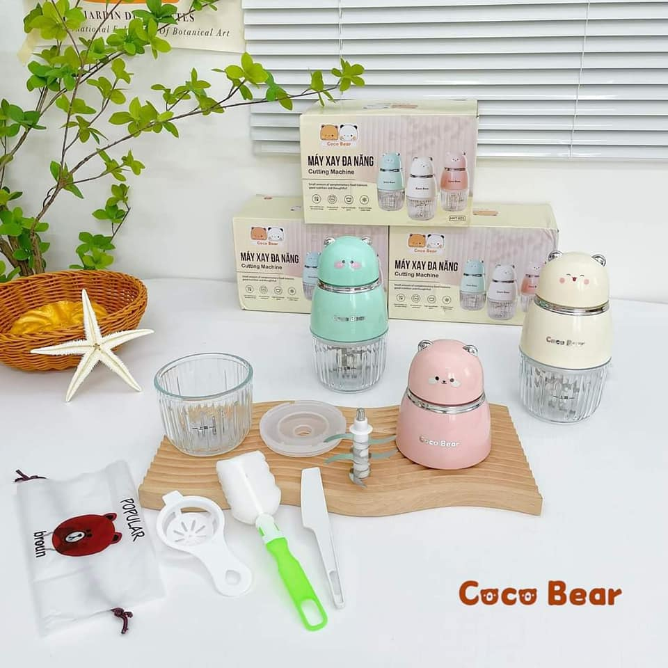 Máy Xay Ăn Dặm Đa Năng Cao Cấp Coco Bear cho bé bản 8 lưỡi