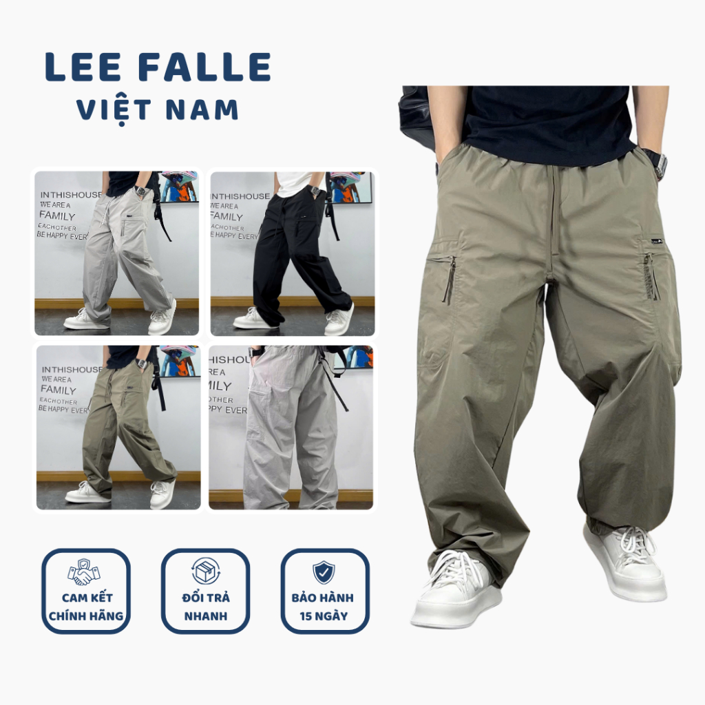 Quần Gió Lee FALLE VN Nam/Nữ Form Suông Thể Thao Bigsize Cạp Chun Dễ Mặc, Chất…