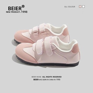  BEIER AUTH 100% Giày thể thao beier giày sneaker BEIER hồng trắng mũi tròn 3510 mã dán 