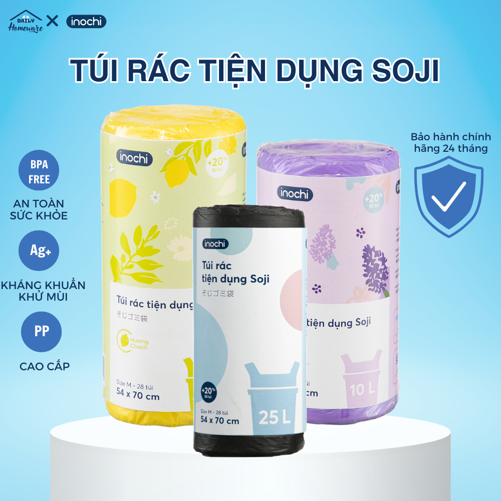 Túi rác tiện dụng Soji thương hiệu Inochi túi rác có mùi hương, thân thiện với môi trường