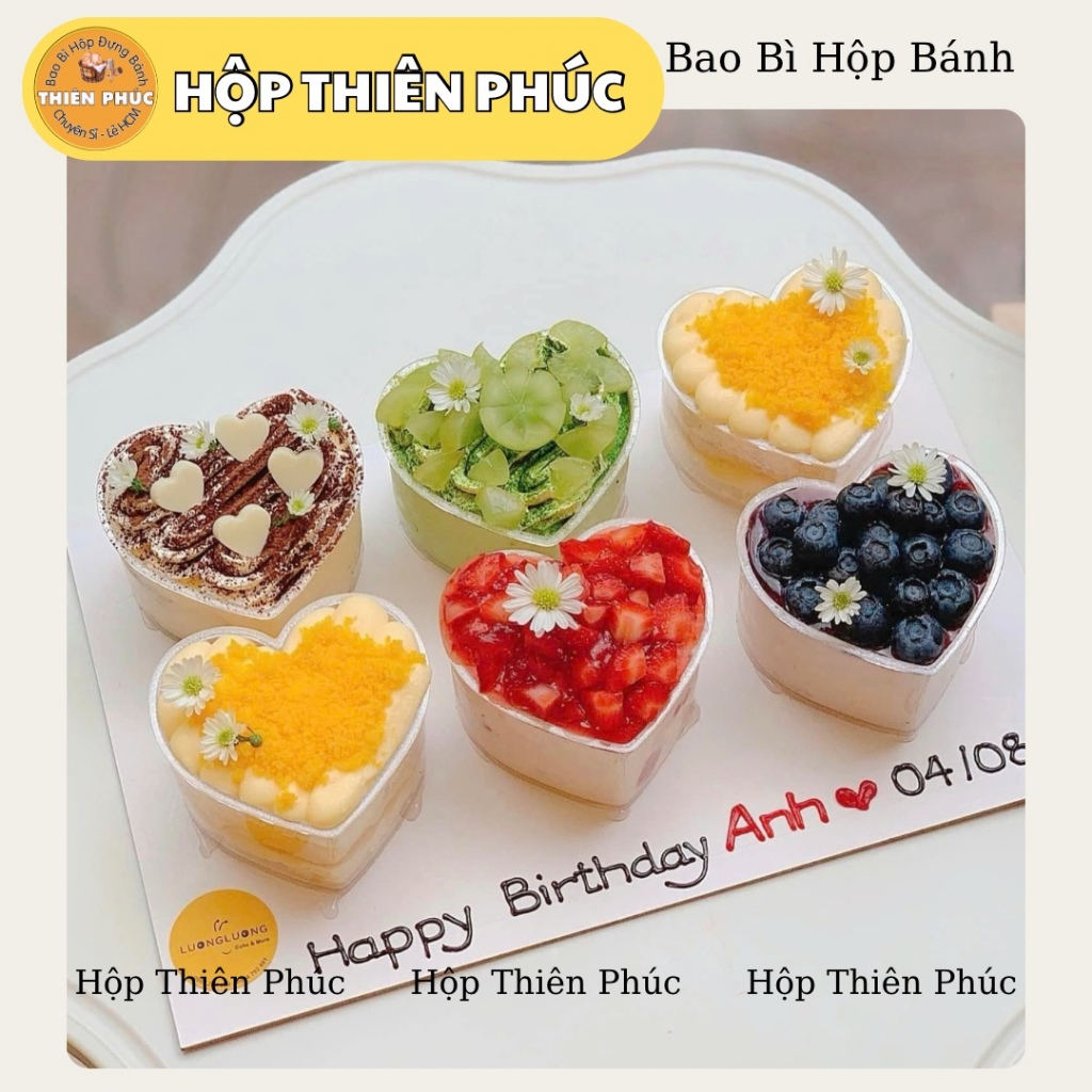 100 Ly tim đựng bánh mousse - ly tim đựng bánh lạnh mix vị - Ly tim 7745 đựng bánh tiramisu