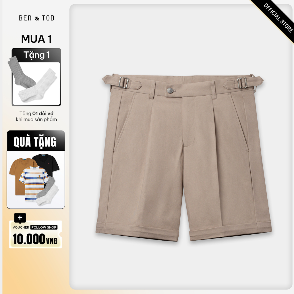 Quần short TÂY form SLIM FIT Ben & Tod SL2230BB379 side tab trẻ trung năng động chuẩn form xuất xịn nam tính