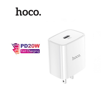 Củ sạc nhanh PD20W 3.0A Hoco DC39 chân dẹt 1 cổng Type-C dùng cho Samsung/Oppo/Android/IP11/12/13/14/15/16promax