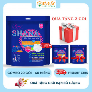 [Tặng 2 gói] Bộ 20 gói Băng Vệ Sinh Quần Shana Freesize Chống Tràn Tối Đa, Băng Vệ Sinh Ngày Đêm Giá Rẻ