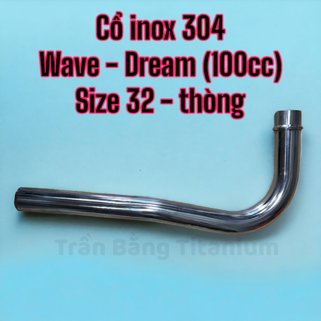Cổ pô inox Wave Dream 100cc