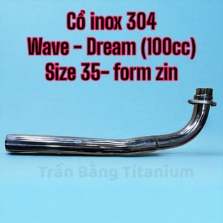 Cổ pô inox Wave Dream 100cc