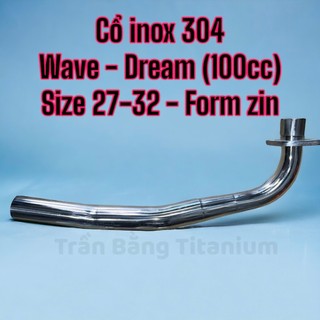 Cổ pô inox Wave Dream 100cc