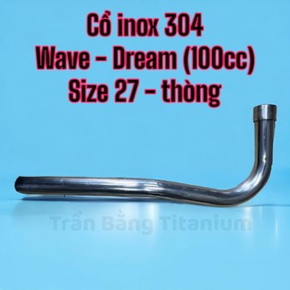 Cổ pô inox Wave Dream 100cc