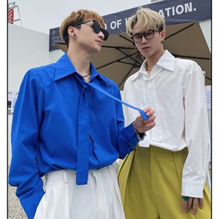 Áo sơ mi nam cà vạt dây FELIZ Trắng/Đỏ đô/Xanh Coban