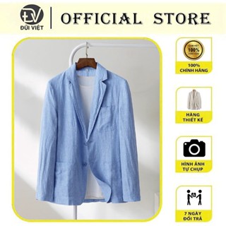Áo Khoác Blazer Nam Tay Dài Vải Linen Bột Tự Nhiên, Áo Vest Trơn Basic Cao Cấp  ĐŨI VIỆT