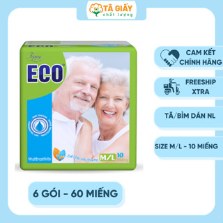 Combo 6 gói Tã Dán người lớn Peppy ECO siêu thấm size ML - 60 miếng