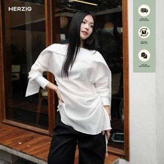  Áo ngang vai dây rút Herzigroom Bora top - A3759 