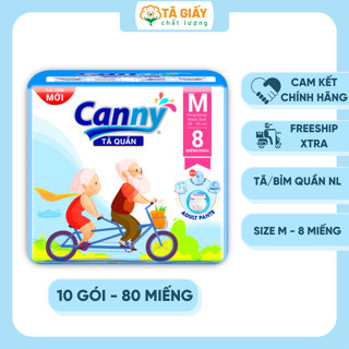Combo 10 gói Tã/Bỉm Quần Người Già Canny Siêu Thấm, Mềm mỏng, Kháng Khuẩn Size M8, L7, XL7 Miếng