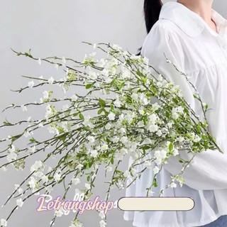  Cành hoa tuyết mai giả Hoa Lụa dẻo dài 120cm hàng cao cấp 