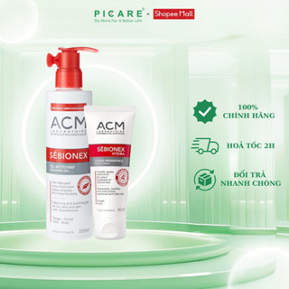 Combo ACM dành cho da mụn sữa rửa mặt ACM Sebionex Cleansing 200ml và kem dưỡng ẩm ACM Sebionex Hydra 40ml