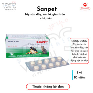 Sanpet - Thuốc tẩy giun sán dành cho chó và mèo (vỉ 10 viên)