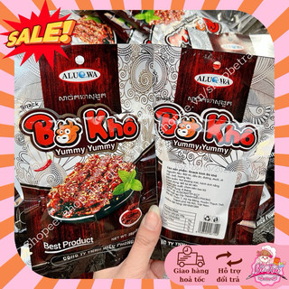 (Combo 10 gói) Snack hình bò khô, ăn vặt cay aluowa