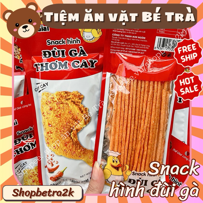 (Combo 10 gói) Snack hình đùi gà thơm cay, snack que cay