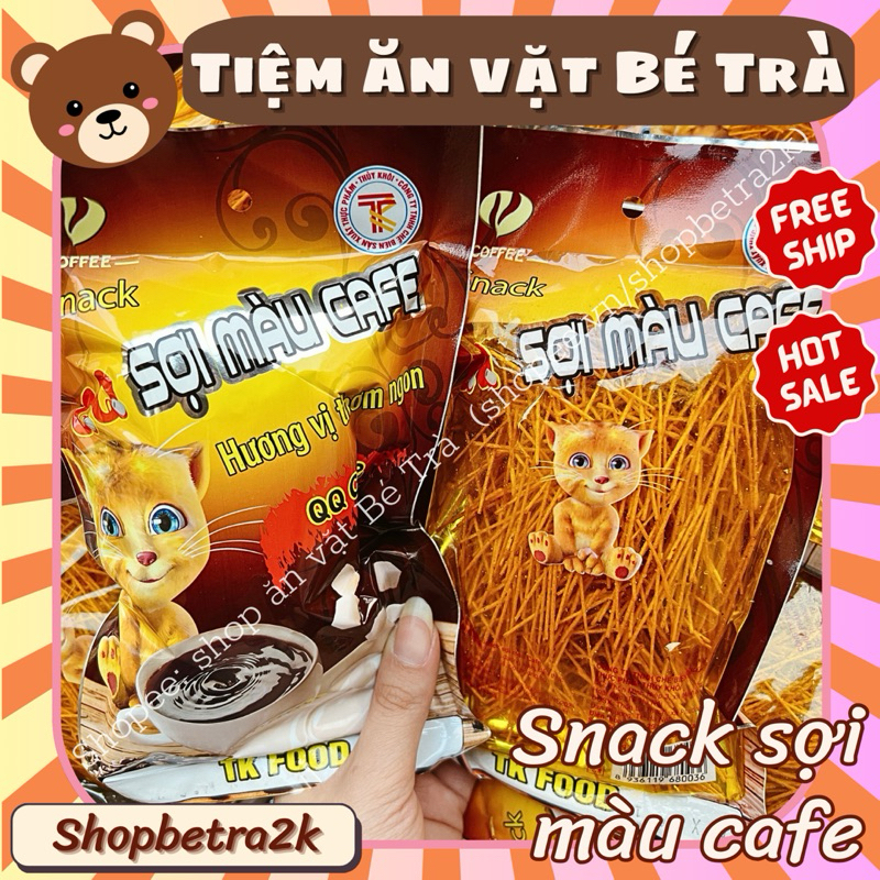 (Combo 10 gói) Snack sợi màu cafe, snack ăn vặt