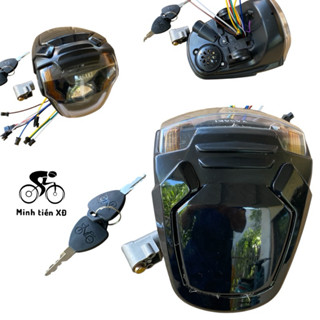 Đầu đèn 48v 4 bình có khoá báo bình,xinhan,tốc độ, có đèn bi cầu, còi lắp mọi dòng xe đạp điện