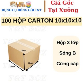 10x10x10 Combo 100 hộp carton đóng hàng cao cấp, hộp gói hàng phụ kiện, mỹ phẩm, hộp carton mini