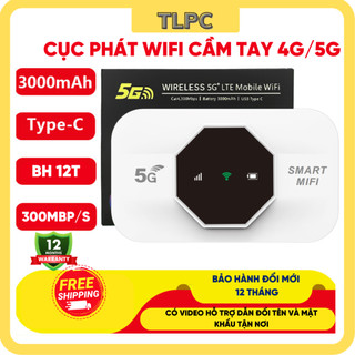 Cục phát wifi từ sim 4G Pocket bộ phát di động cầm tay pin 3600mAh kết nối 10 thiết bị tốc độ 300mbps bảo hành 12 tháng
