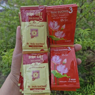 Combo 50 gói dầu gội thái dương 3 hương hoa mẫu mới/Hoa sen (gói rời không theo dây)